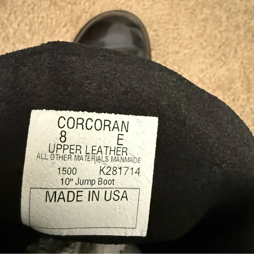 Corcoran Black Genuine Leather 10” Jump Boot Combat Motorcycle Grunge Size 8E - Picture 10 of 13